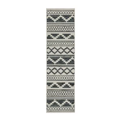 Covington Home Trieste Tribal Geometric Indoor Outdoor Rectangular Runner