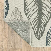 Covington Home Trieste Tropical Leaf Indoor Outdoor Rectangular Runner