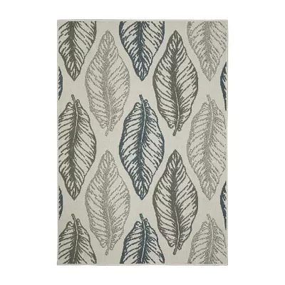 Covington Home Trieste Tropical Leaf Indoor Outdoor Rectangular Area Rug