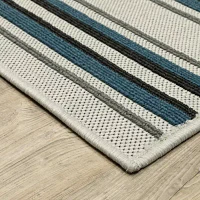 Covington Home Trieste Class Stripe Indoor Outdoor Rectangular Area Rug