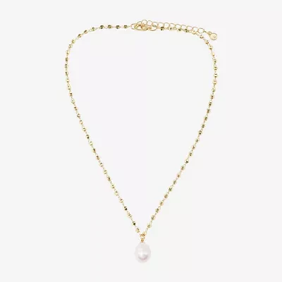 Bijoux Bar Gold Tone Womens Simulated Pearl Pendant Necklaces