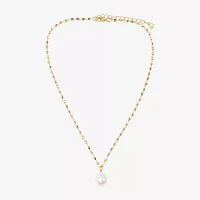 Bijoux Bar Gold Tone Womens Simulated Pearl Pendant Necklaces