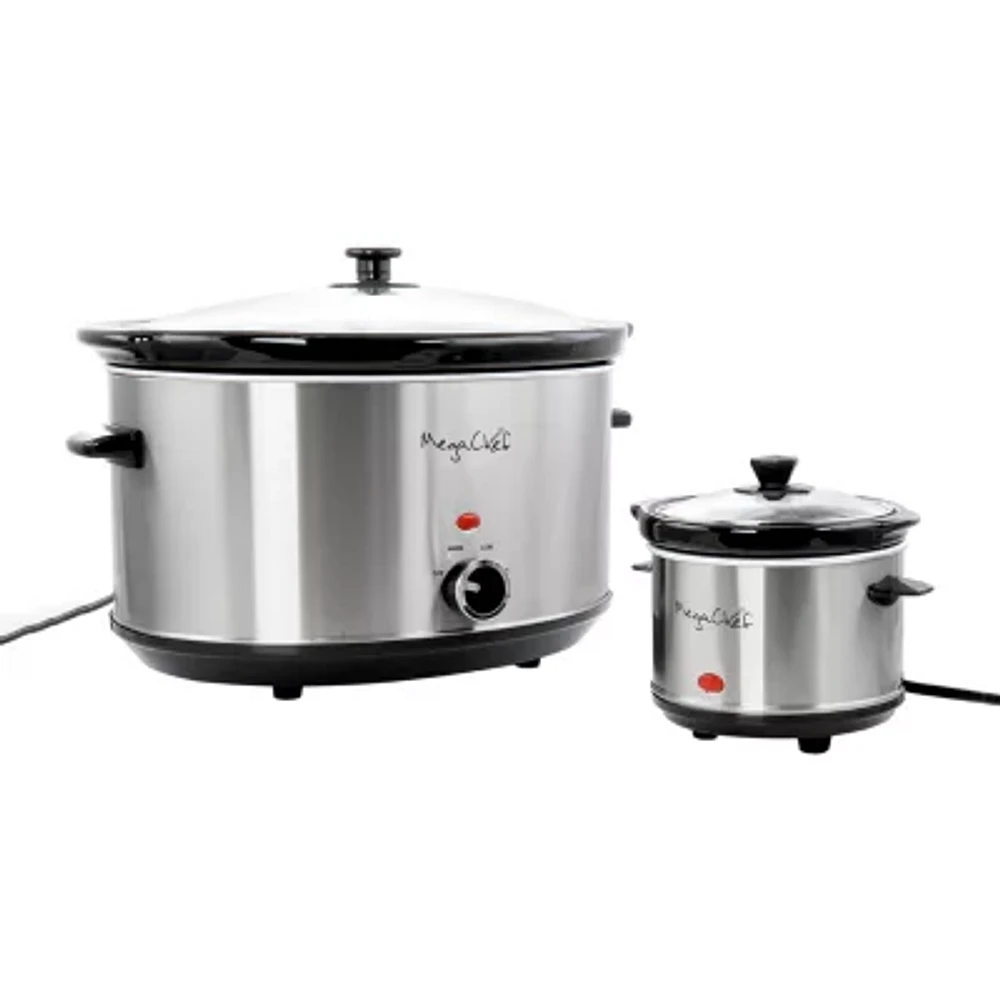 MegaChef 8-qt. Slow Cooker with Mini 0.6-qt. Warmer