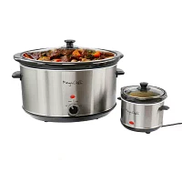 MegaChef 8-qt. Slow Cooker with Mini 0.6-qt. Warmer