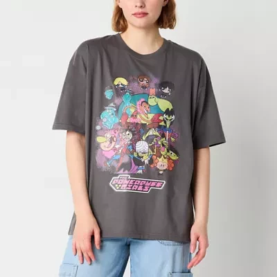 Ripple Junction Juniors Girls Crew Neck Short Sleeve Powerpuff Graphic T-Shirt