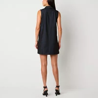 Worthington Womens Sleeveless Polo Mini Dress