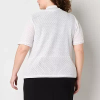 Perceptions Womens Short Sleeve Shrug Plus