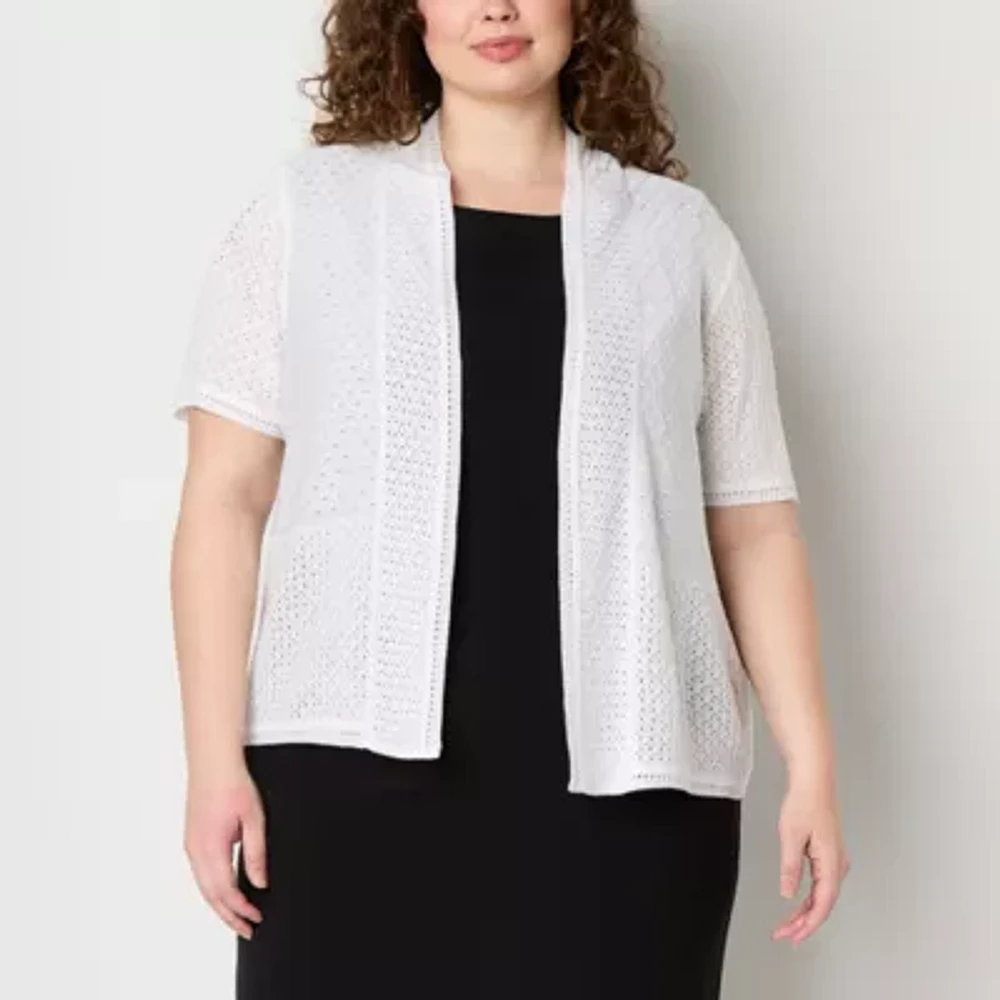 Perceptions Womens Short Sleeve Shrug Plus