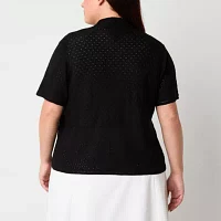 Perceptions Womens Short Sleeve Shrug Plus