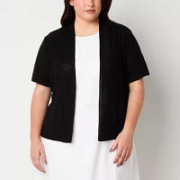 Perceptions Womens Short Sleeve Shrug Plus