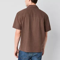 Arizona Mens Boxy Fit Embroidered Camp Shirt