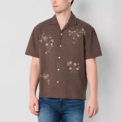 Arizona Mens Boxy Fit Embroidered Camp Shirt