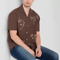 Arizona Mens Boxy Fit Embroidered Camp Shirt