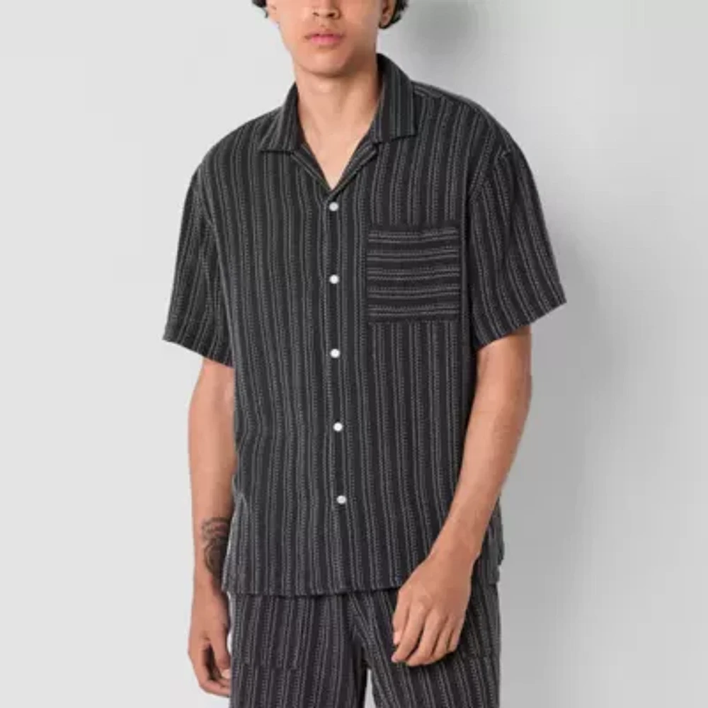 Arizona Mens Textured Camp Shirt