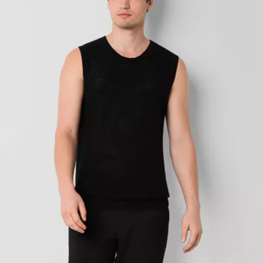 J. Ferrar Mens Crew Neck Sleeveless Tank Top