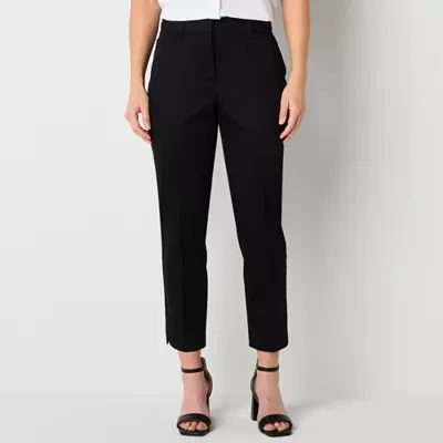 Liz Claiborne Emma Womens Mid Rise Slim Fit Easy-on + Easy-off Seated Wear Ankle Pant