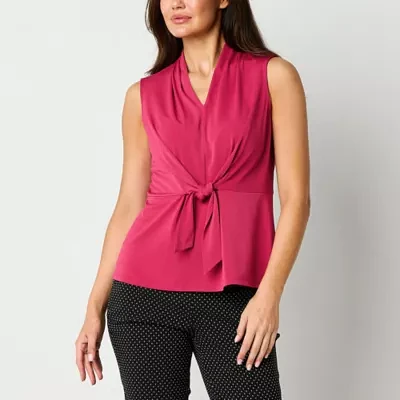 Liz Claiborne Womens V Neck Sleeveless Blouse