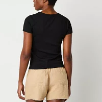 a.n.a Fitted Womens Crew Neck Short Sleeve T-Shirt