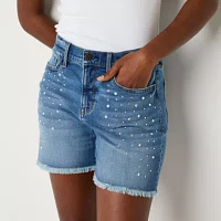 a.n.a Womens High Rise Denim Short