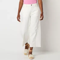 a.n.a Soft Drape Womens High Rise Wide Leg Cropped Jean
