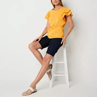 St. John's Bay Womens Round Neck Short Sleeve T-Shirt
