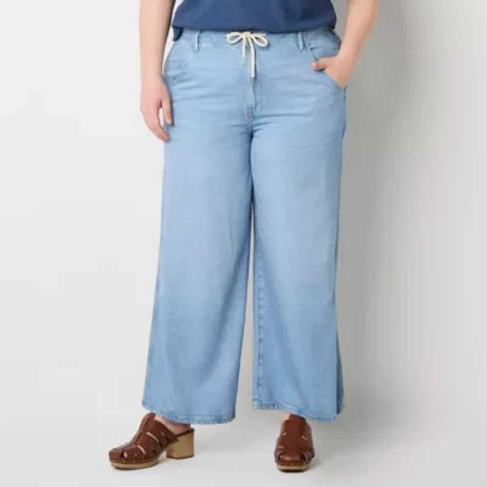 a.n.a - Plus Womens High Rise Wide Leg Jean