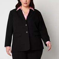 Worthington Womens Regular Fit Blazer Plus