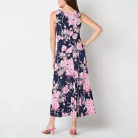 Studio 1 Womens Sleeveless Floral Maxi Dress Petite