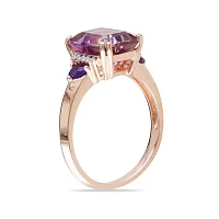 Genuine Ametrine Amethyst and Diamond-Accent Ring