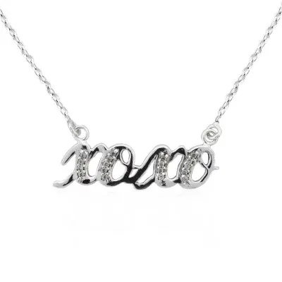 DiamonArt® Womens 1/5 CT. T.W. White Cubic Zirconia Sterling Silver Pendant Necklace