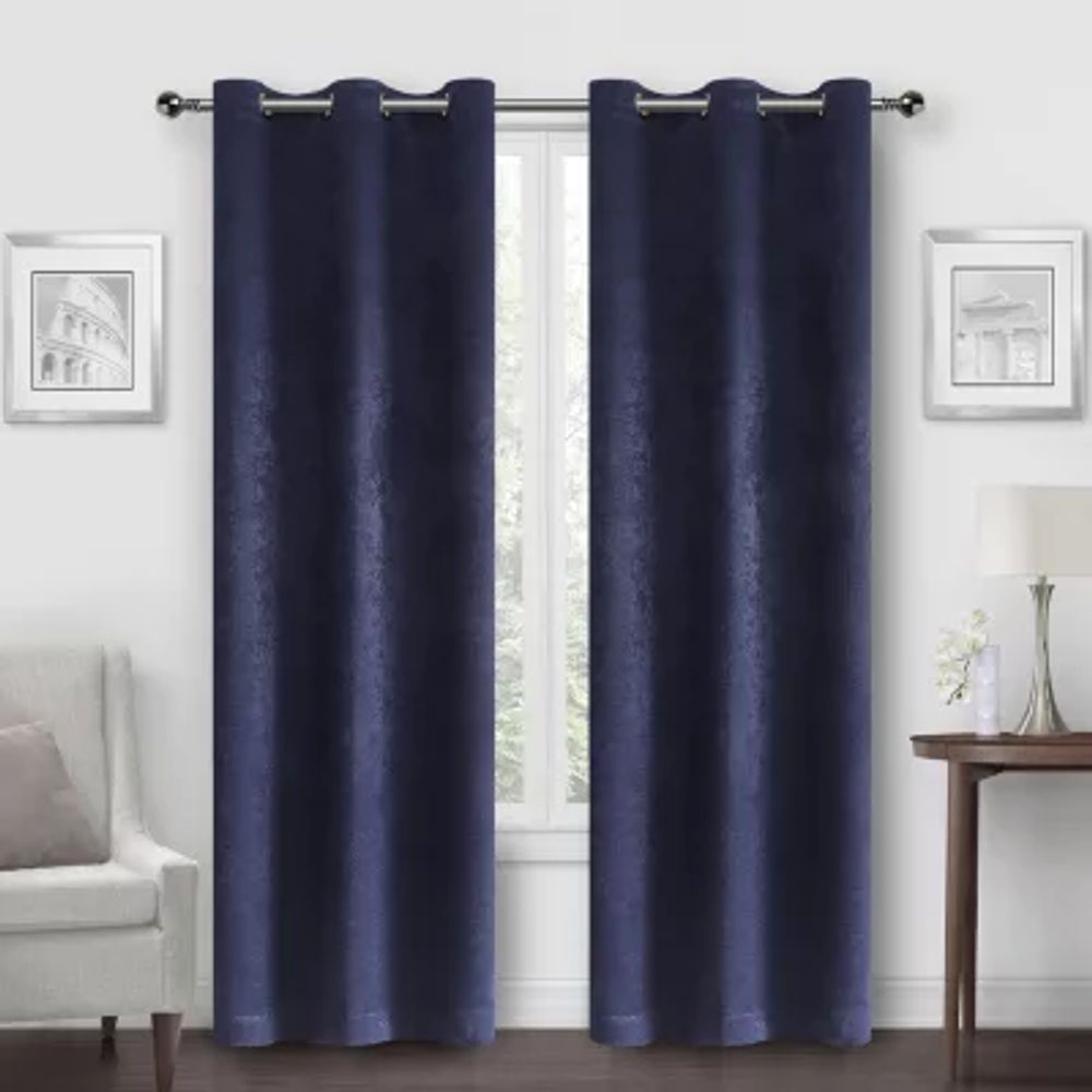 Regal Home Peninsula Faux Suede Energy Saving Blackout Grommet Top Set of 2 Curtain Panel