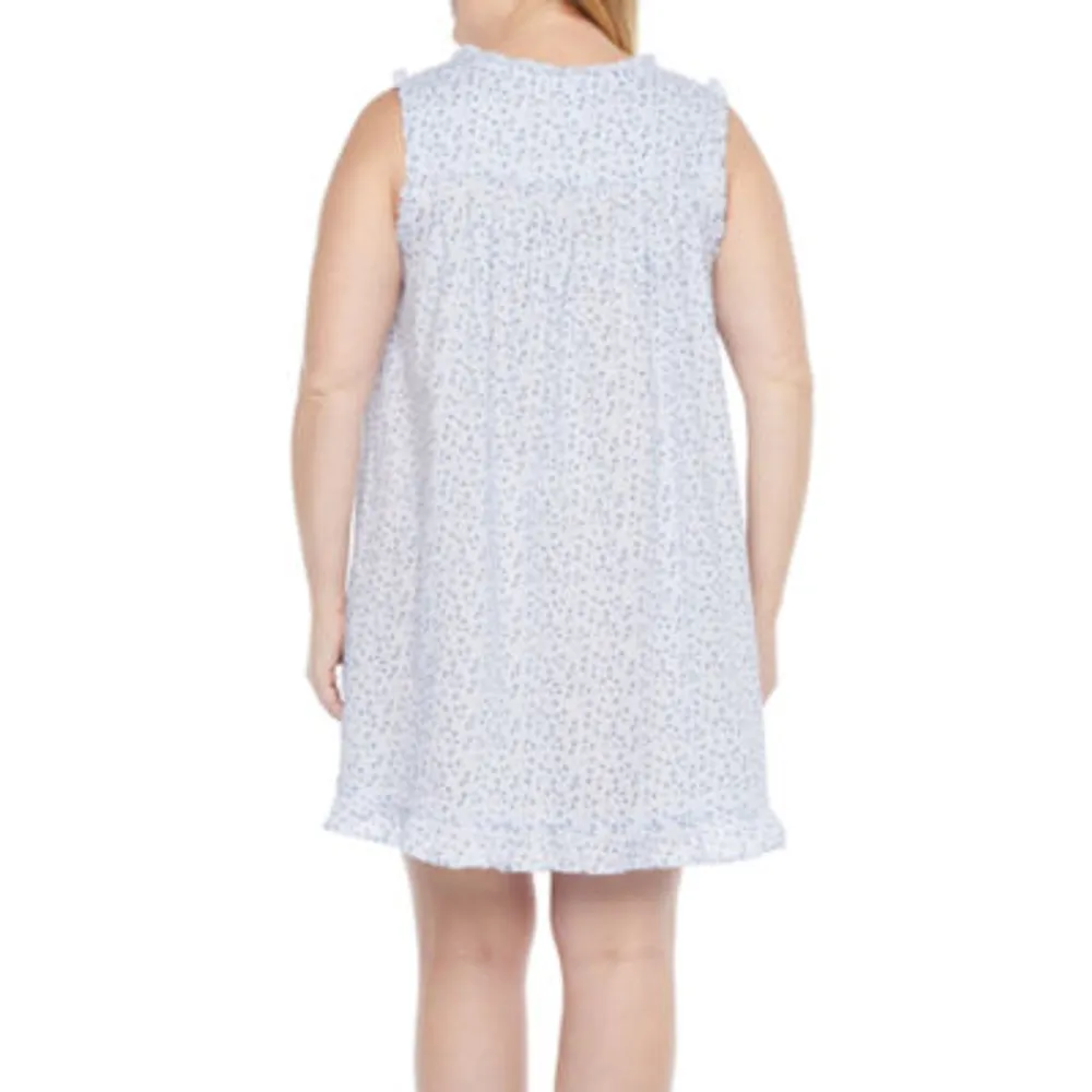 Adonna Womens Plus Sleeveless Round Neck Nightgown