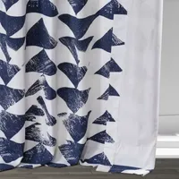 Exclusive Fabrics & Furnishing Triad Printed Cotton Light-Filtering Rod Pocket Back Tab Single Curtain Panel