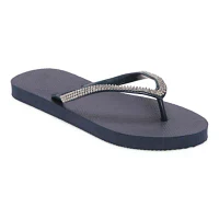Mixit Womens Rhinestone Zori Flip-Flops