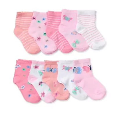 Piper & Jax Baby Girls Pair Crew Socks