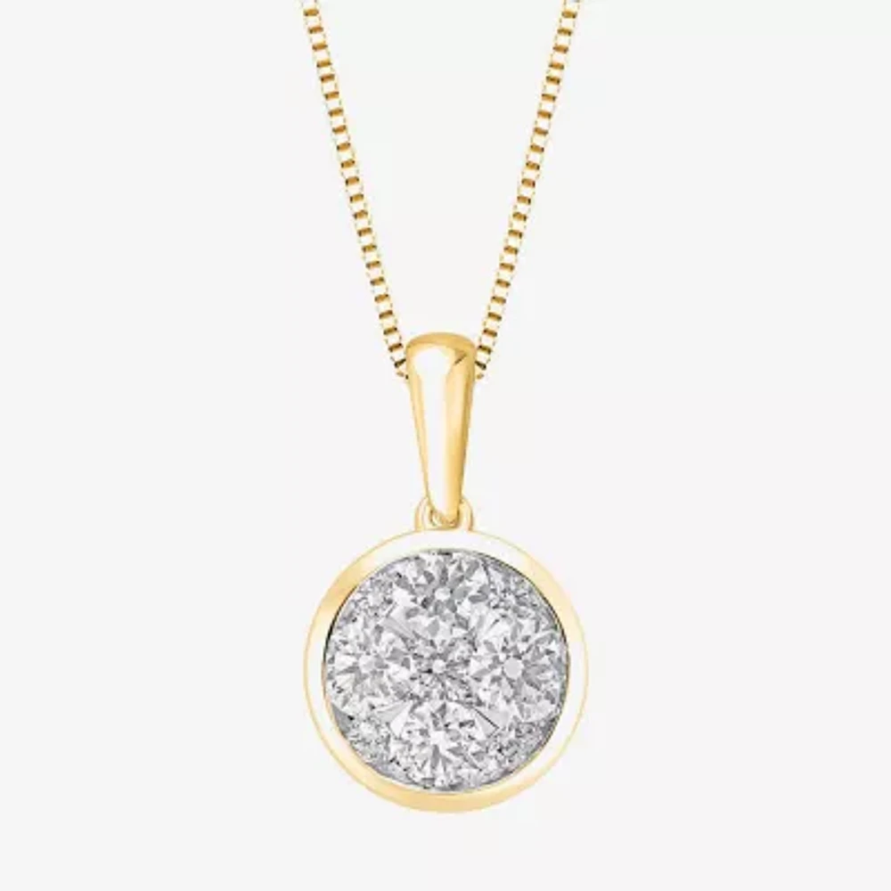 Diamond Blossom (G / Si2) Womens 3/4 CT. T.W. Lab Grown White 10K Gold Round Pendant Necklaces