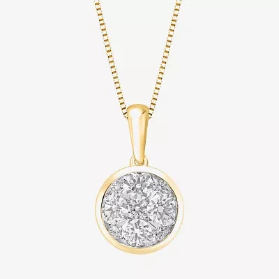 Diamond Blossom (G / Si2) Womens 3/4 CT. T.W. Lab Grown White 10K Gold Round Pendant Necklaces