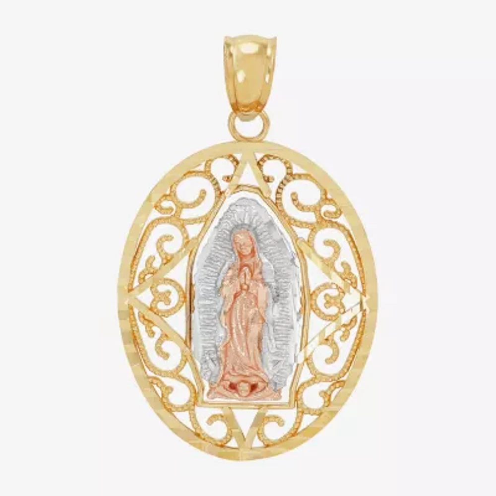 Nuestra Seãƒâ±Ora De Guadalupe / Our Lady Of Guadalupe Unisex Adult 14K Gold Oval Pendants