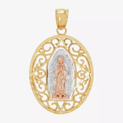 Nuestra Seãƒâ±Ora De Guadalupe / Our Lady Of Guadalupe Unisex Adult 14K Gold Oval Pendants