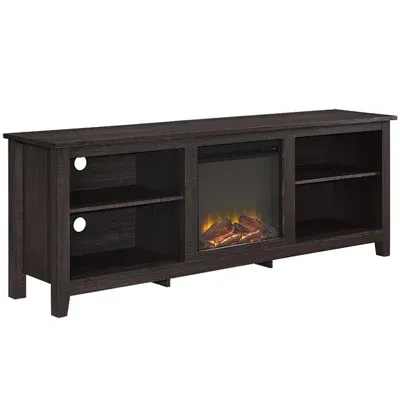 70" Wood Media TV Stand Console with Electric Fireplace