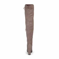 Journee Collection Womens Wide Calf Stacked Heel Over the Knee Boots