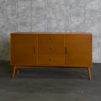 60" Mid-Century Modern Wood Console TV Stand