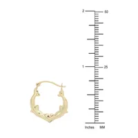 14K Gold 15mm Round Hoop Earrings