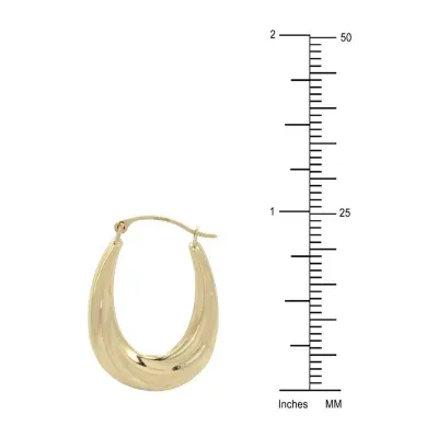 14K Gold 28mm Round Hoop Earrings