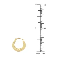 14K Gold 15mm Heart Hoop Earrings