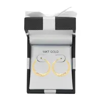 14K Gold 24mm Round Hoop Earrings