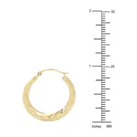 14K Gold 24mm Round Hoop Earrings