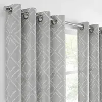 Fieldcrest Arden Diamond Brush Cotton Sheer Grommet Top Single Curtain Panel