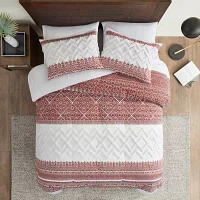 Ink+Ivy Mila 3 Piece Cotton Comforter Set with Chenille Tufting