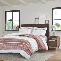 INK+IVY Mila 3 Piece Cotton Duvet Cover Set with Chenille Tufting